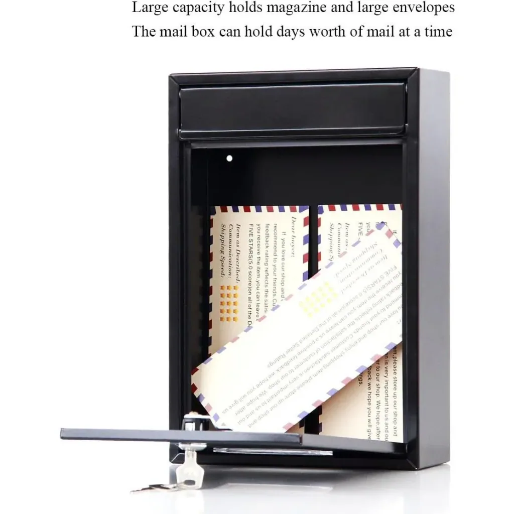 NL mailbox with 2 buttons - black - 360x260x80 mm