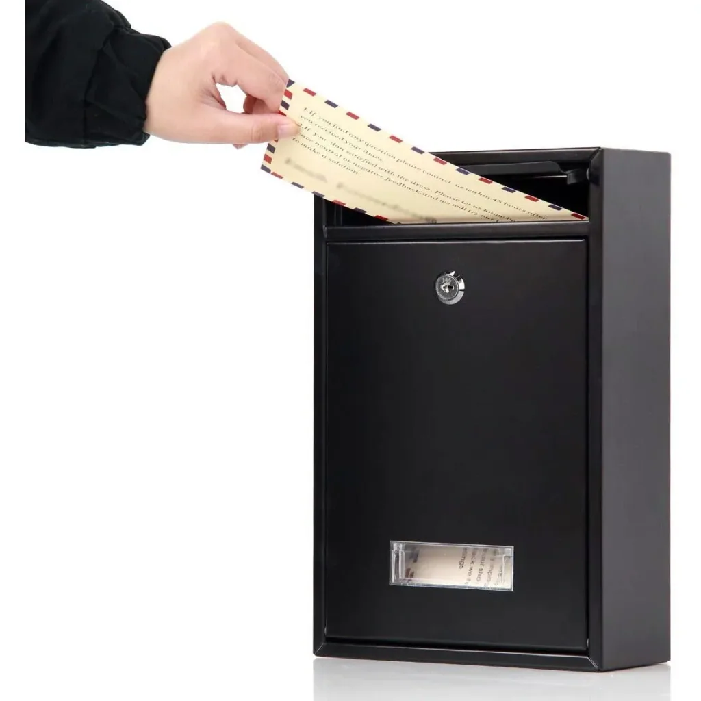 NL mailbox with 2 buttons - black - 360x260x80 mm