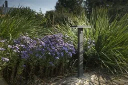 Solar LED base ARIANE with sensor, black, 3.3 watts, 210 lm, warm white
