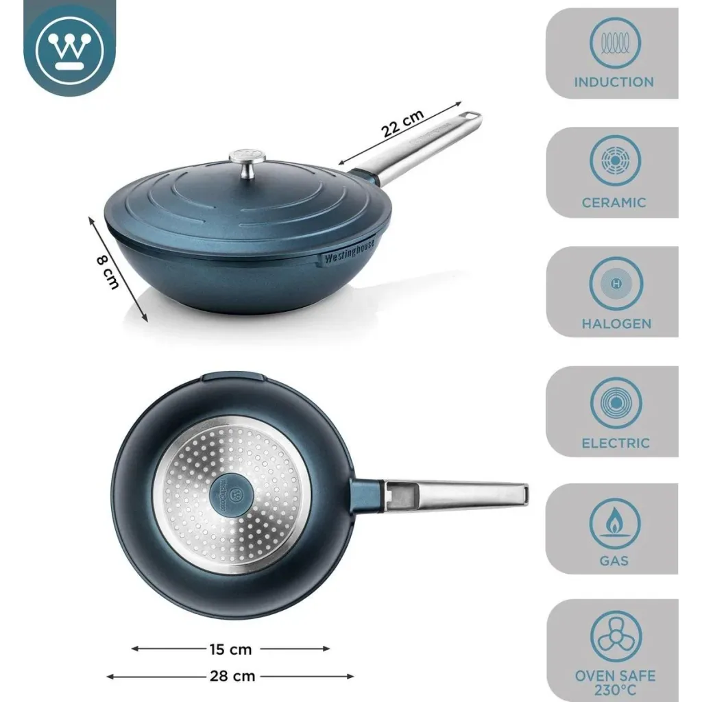 Performance Series Wok Pan - Wok with Lid - 28 cm - Blue