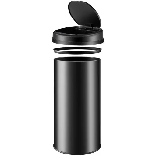 Automatic stainless steel trash can / waste bin with sensor - 56 L - Black