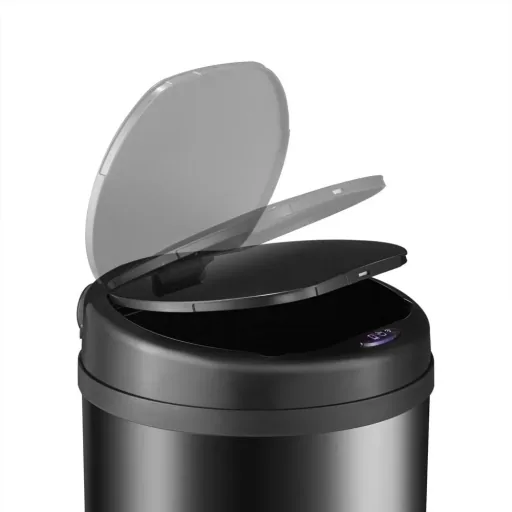 Automatic stainless steel trash can / waste bin with sensor - 56 L - Black