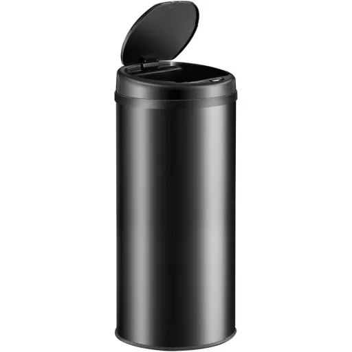 Automatic stainless steel trash can / waste bin with sensor - 56 L - Black