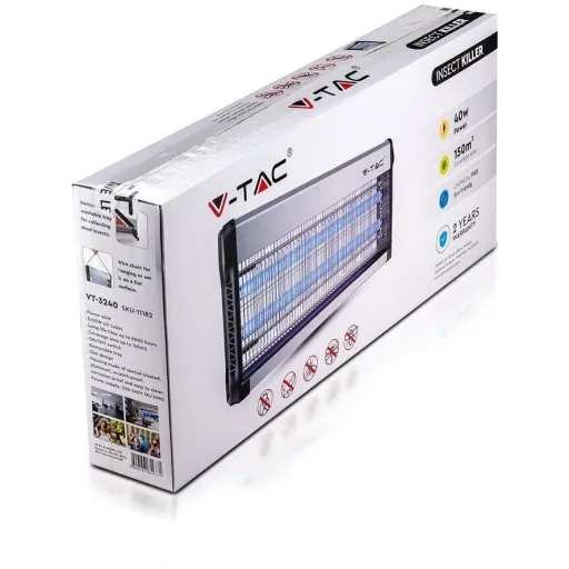 VT-3240 Insect Lamp - 2" 20W - 150m Range - UV Light - Grey