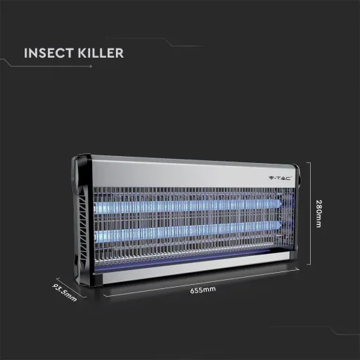 VT-3240 Insect Lamp - 2" 20W - 150m Range - UV Light - Grey