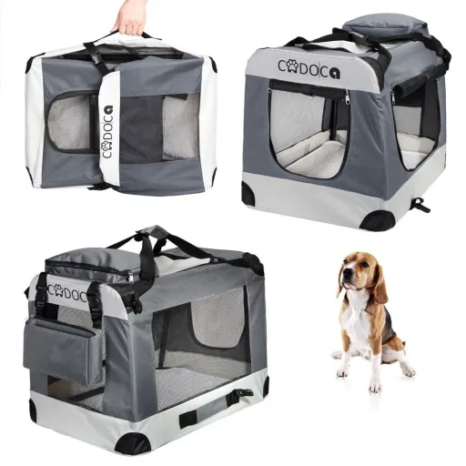 Dog transport box L 70 x 52 x 52cm grey