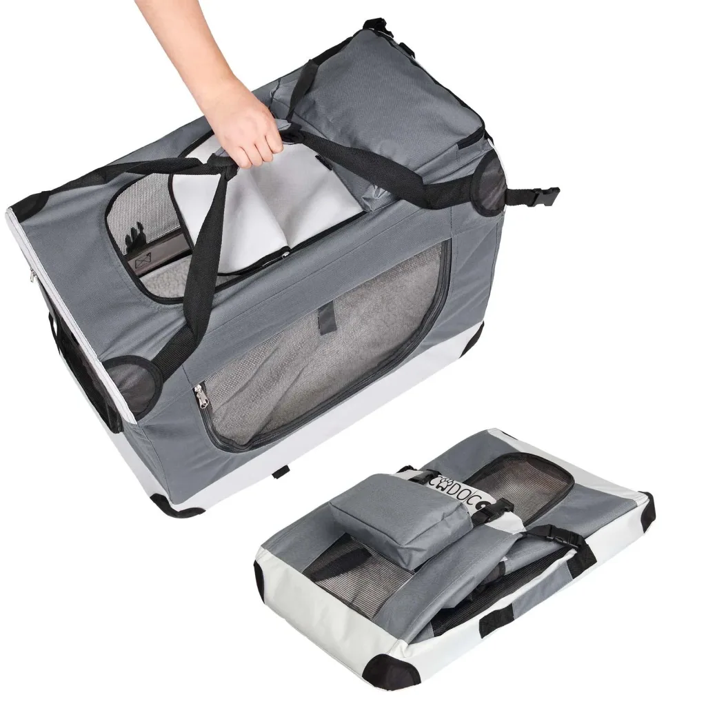 Dog transport box L 70 x 52 x 52cm grey