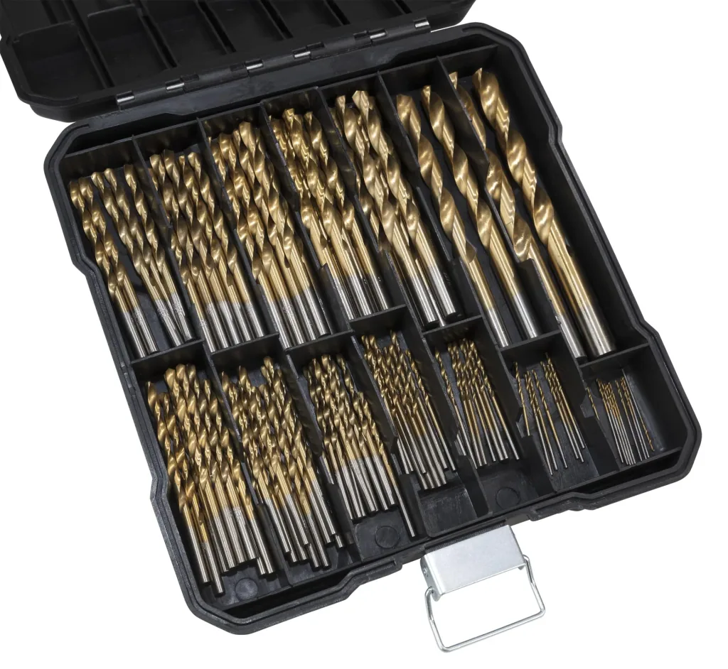 Titanium HSS drill bit assortment 99 pieces