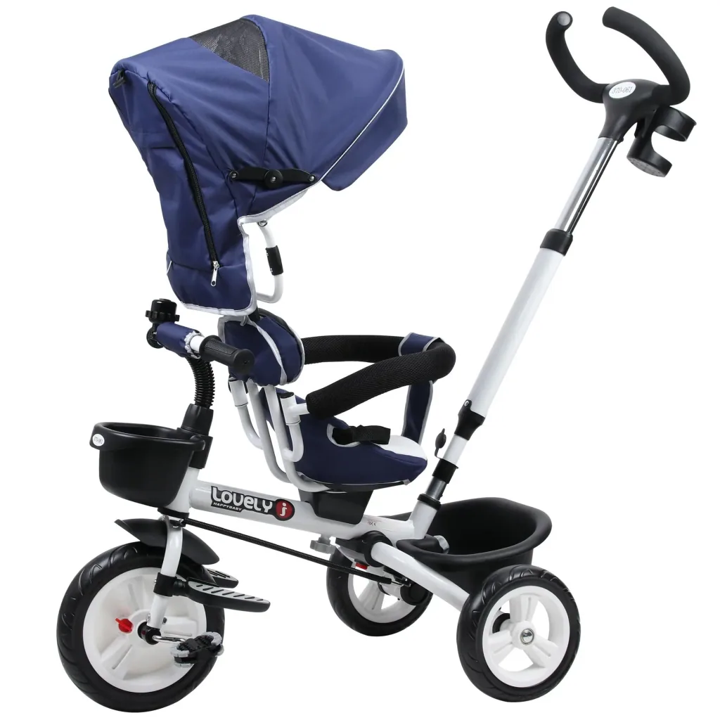 4-in-1 children's tricycle with sun canopy