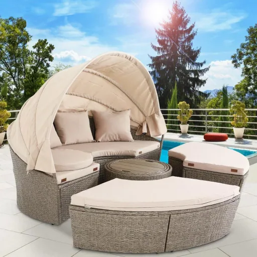 Sun island Ø185cm with awning ALL in 1