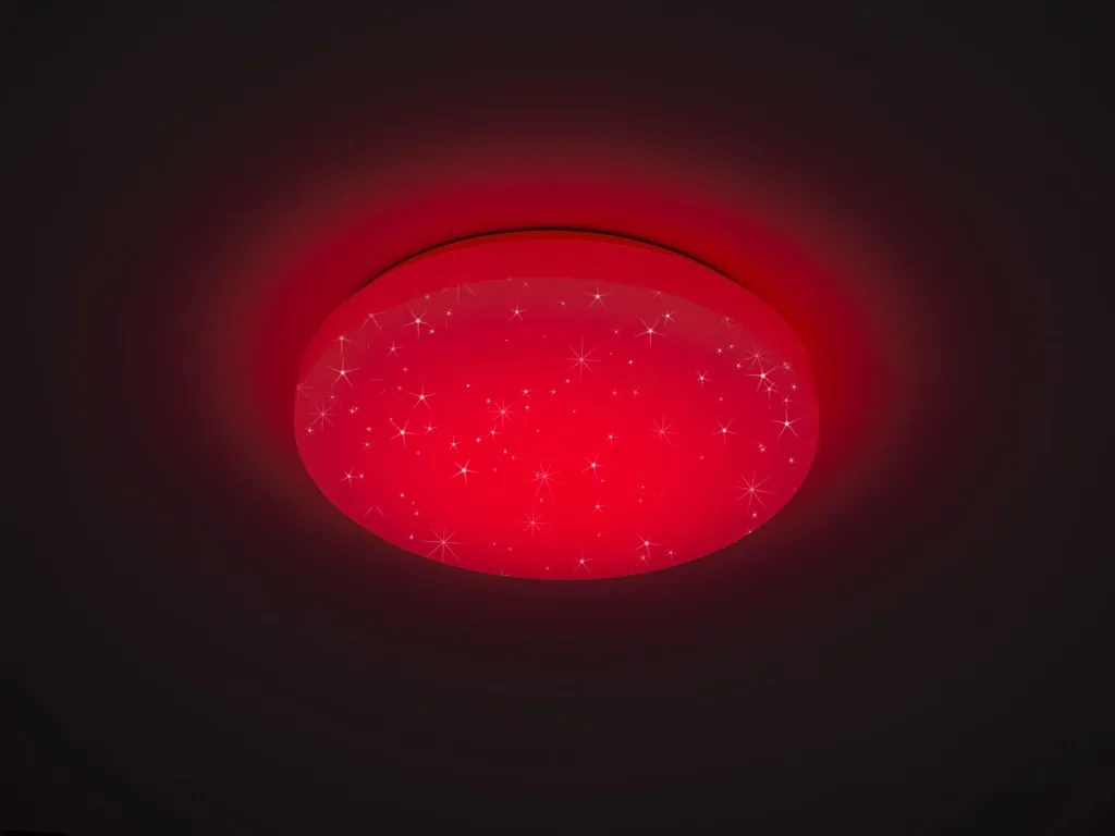 LED ceiling light CHARA, 12 W RGB LED, 3000K, 950 lm, white, remote control, dimmable, Starlight Cover