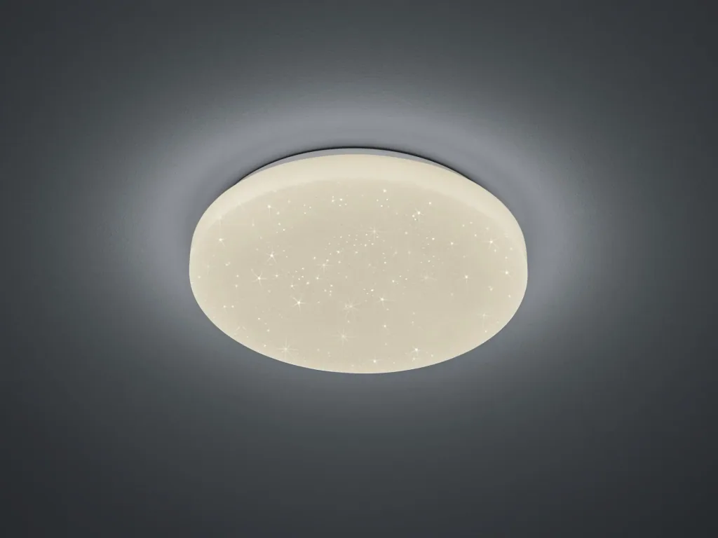 LED ceiling light CHARA, 12 W RGB LED, 3000K, 950 lm, white, remote control, dimmable, Starlight Cover