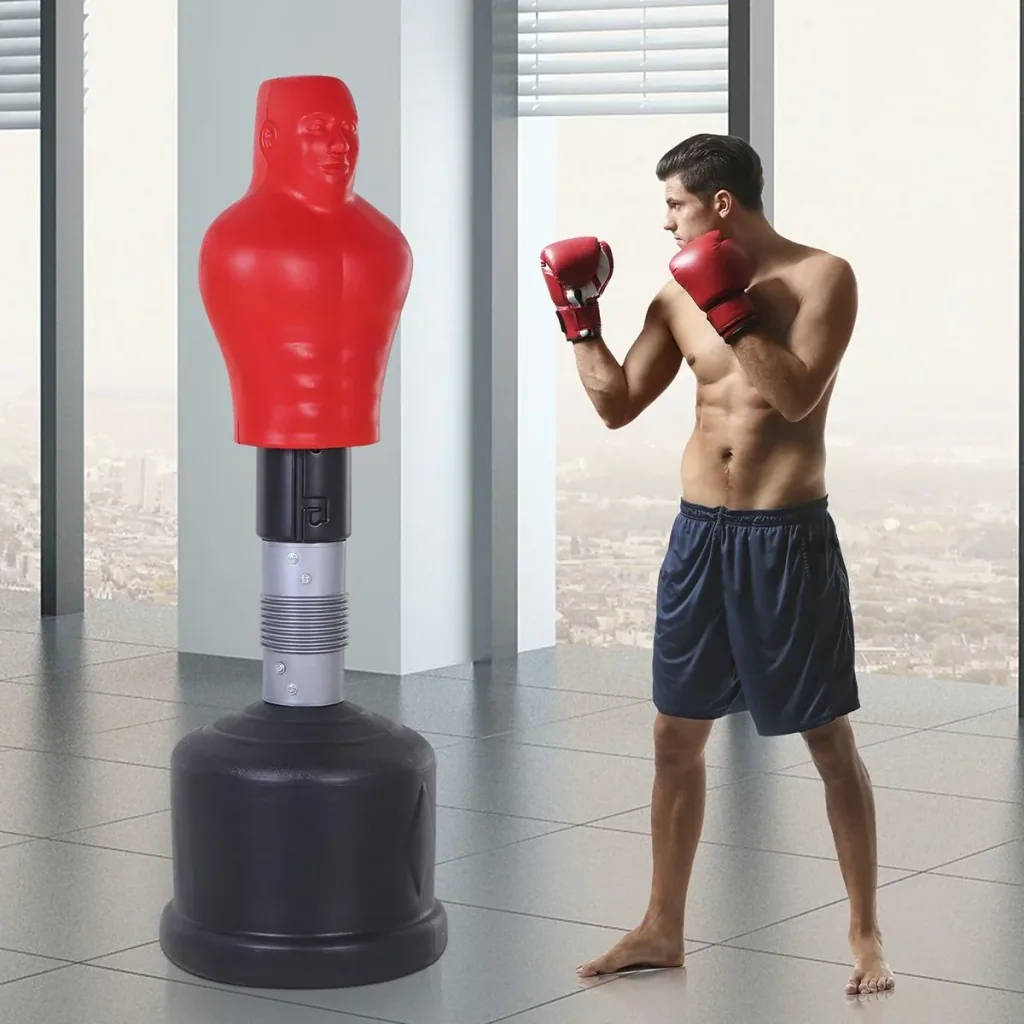 Freestanding punching bag red/black