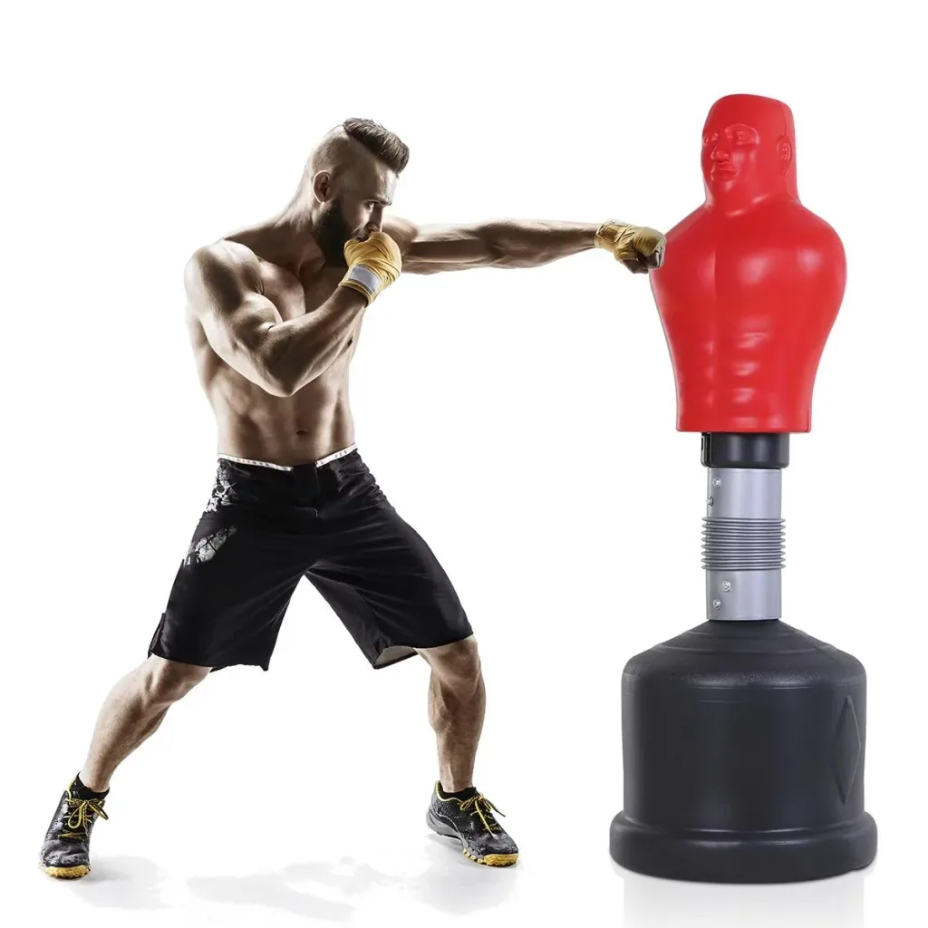 Freestanding punching bag red/black