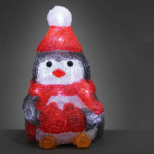 Penguin LED figure - with batteries - 15x11x18-5cm