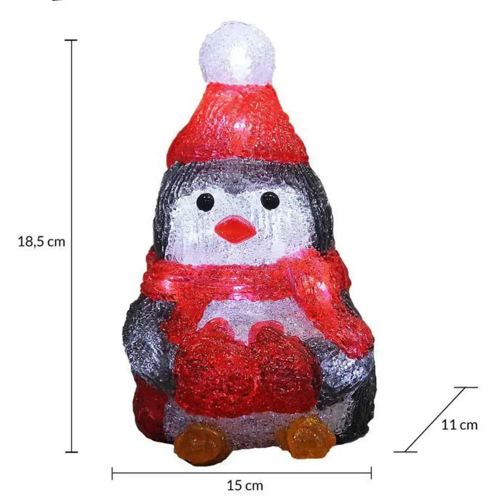 Penguin LED figure - with batteries - 15x11x18-5cm