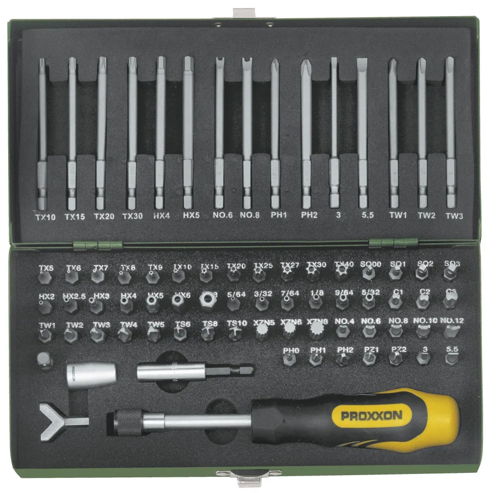 Super security and special bit set, 1/4" (75 pieces)