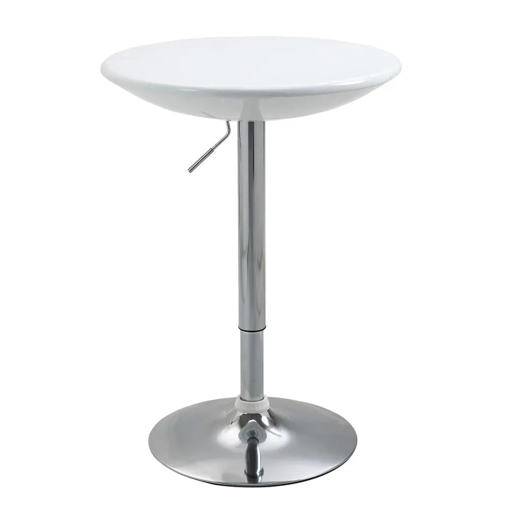 Bar table modern dining table desk height adjustment metal ABS paint white Ø61 x 76-97 cm