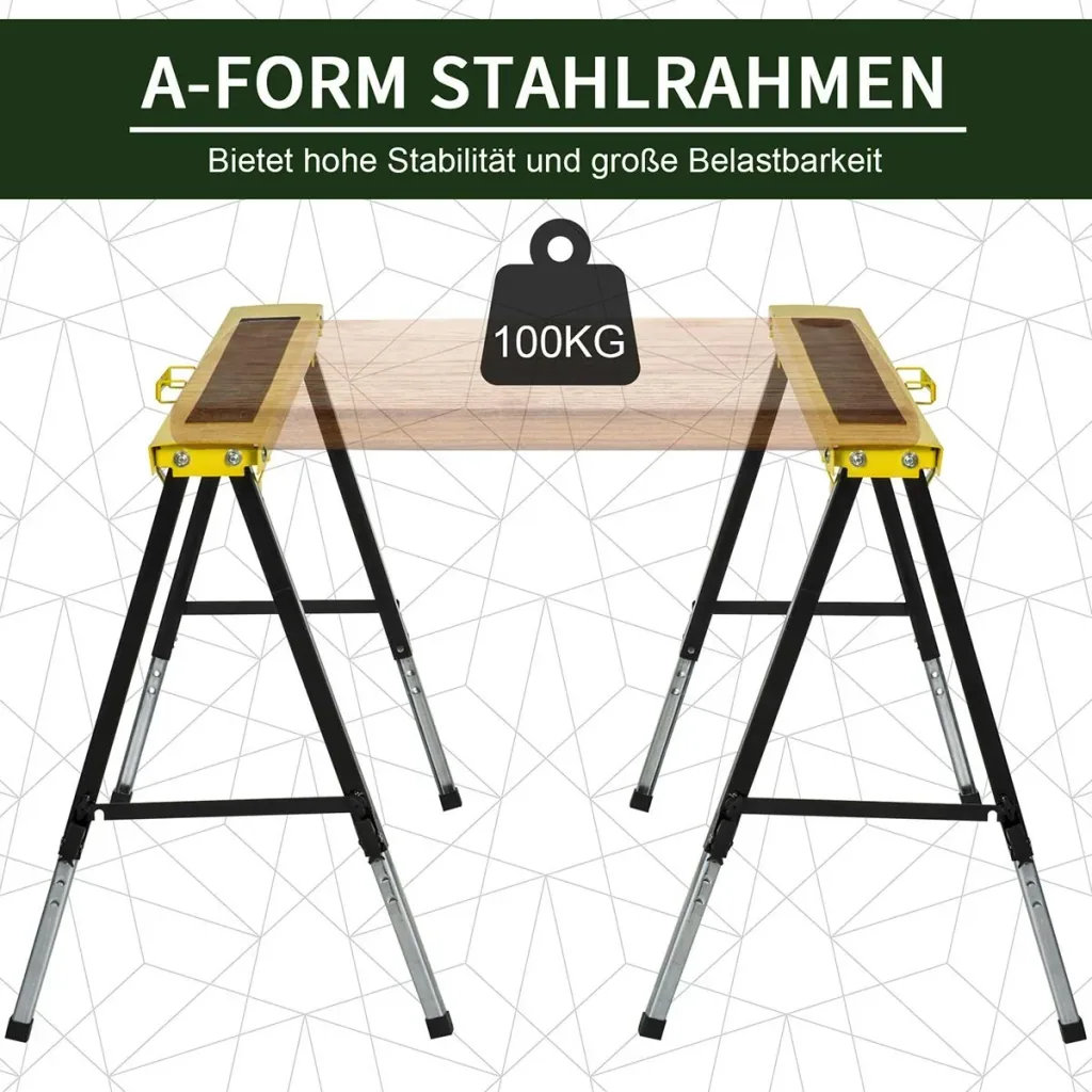 Workbench set of 2 foldable yellow+black