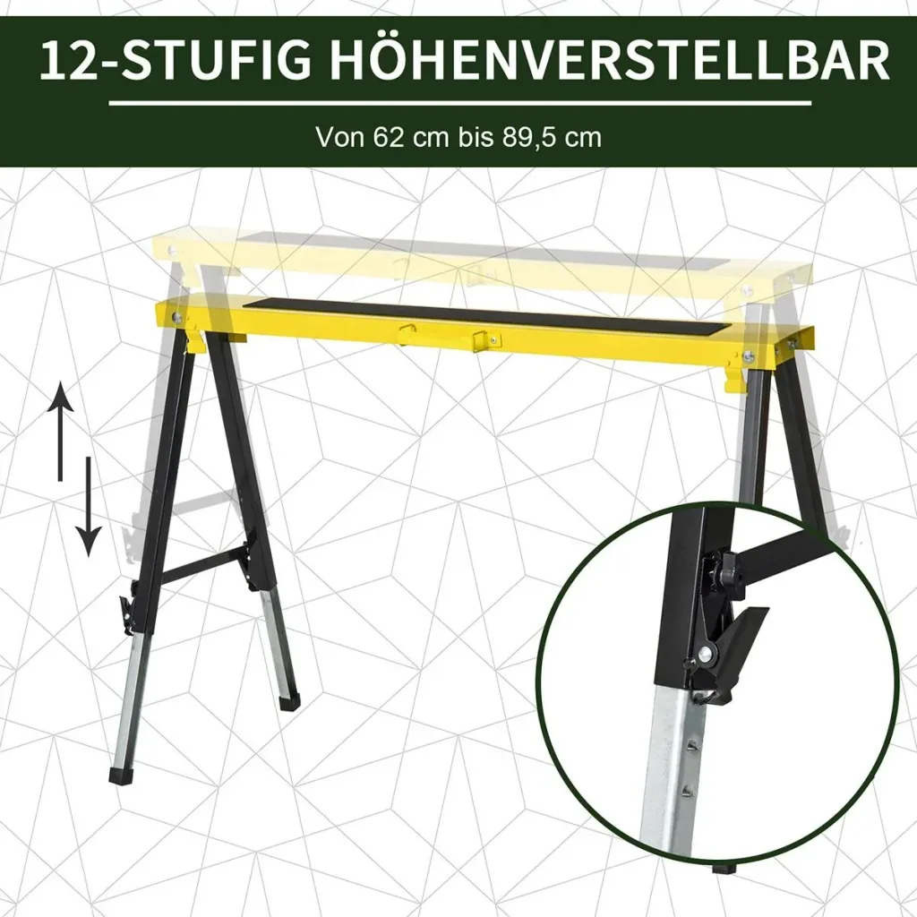 Workbench set of 2 foldable yellow+black