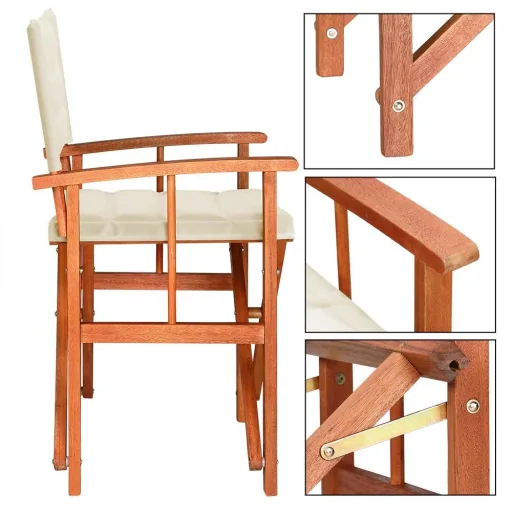 Folding director's chair cream eucalyptus FSC