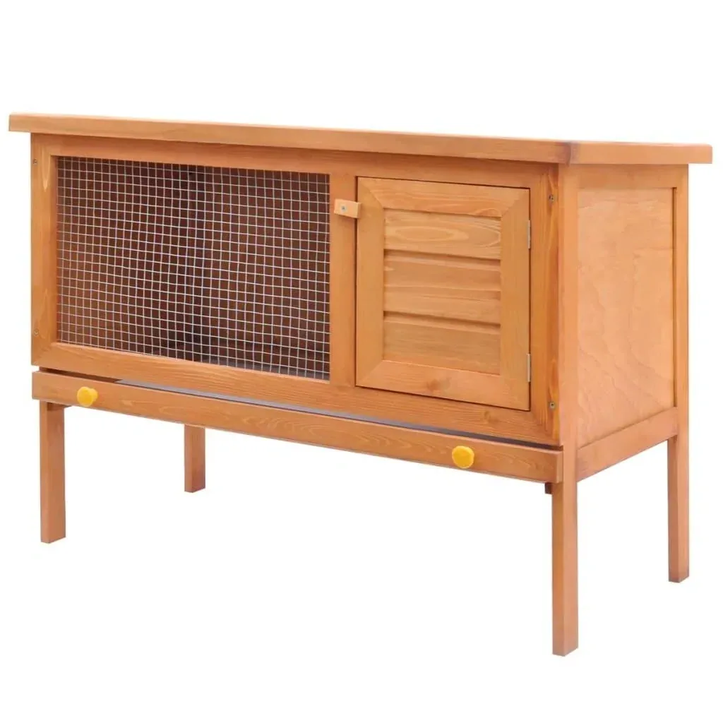 Outdoor rabbit hutch with 1 wooden floor