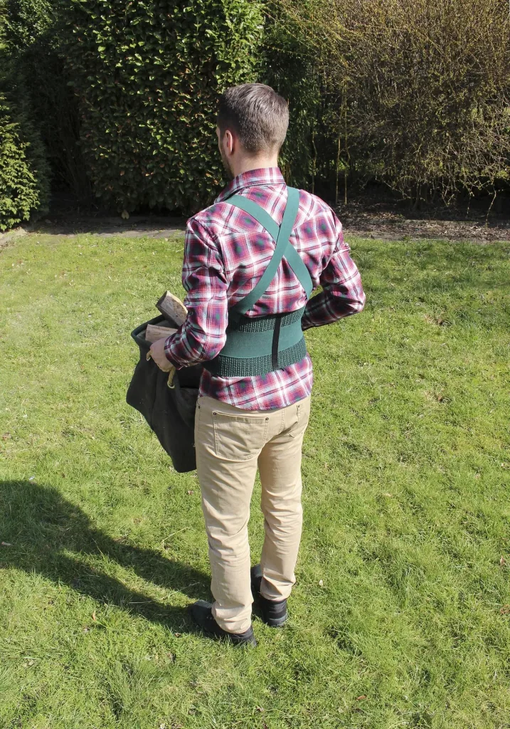 Green back support belt