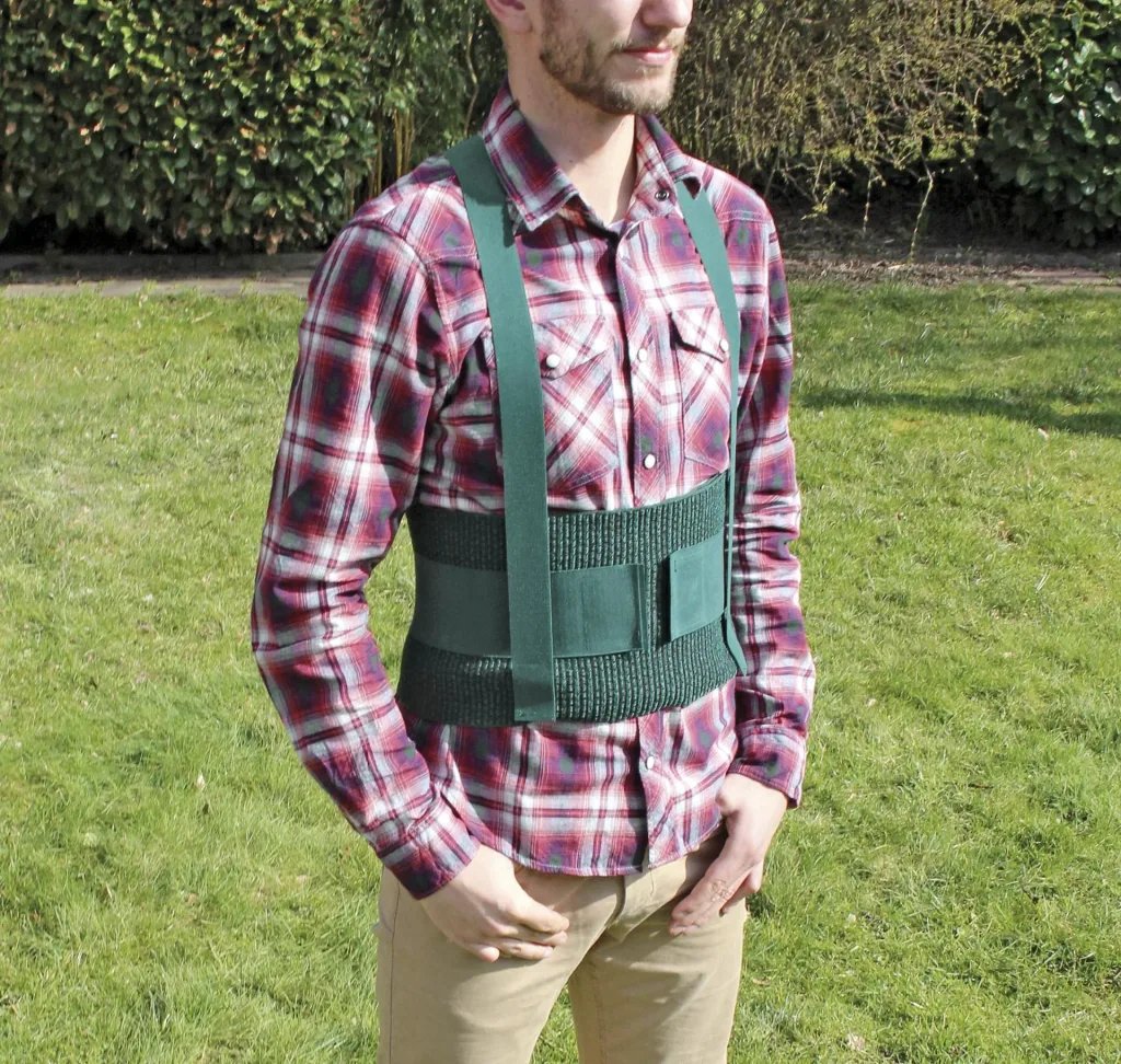 Green back support belt
