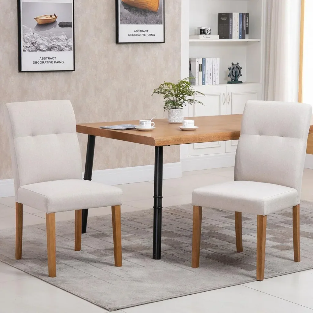 Dining room chairs in a set of 2 green