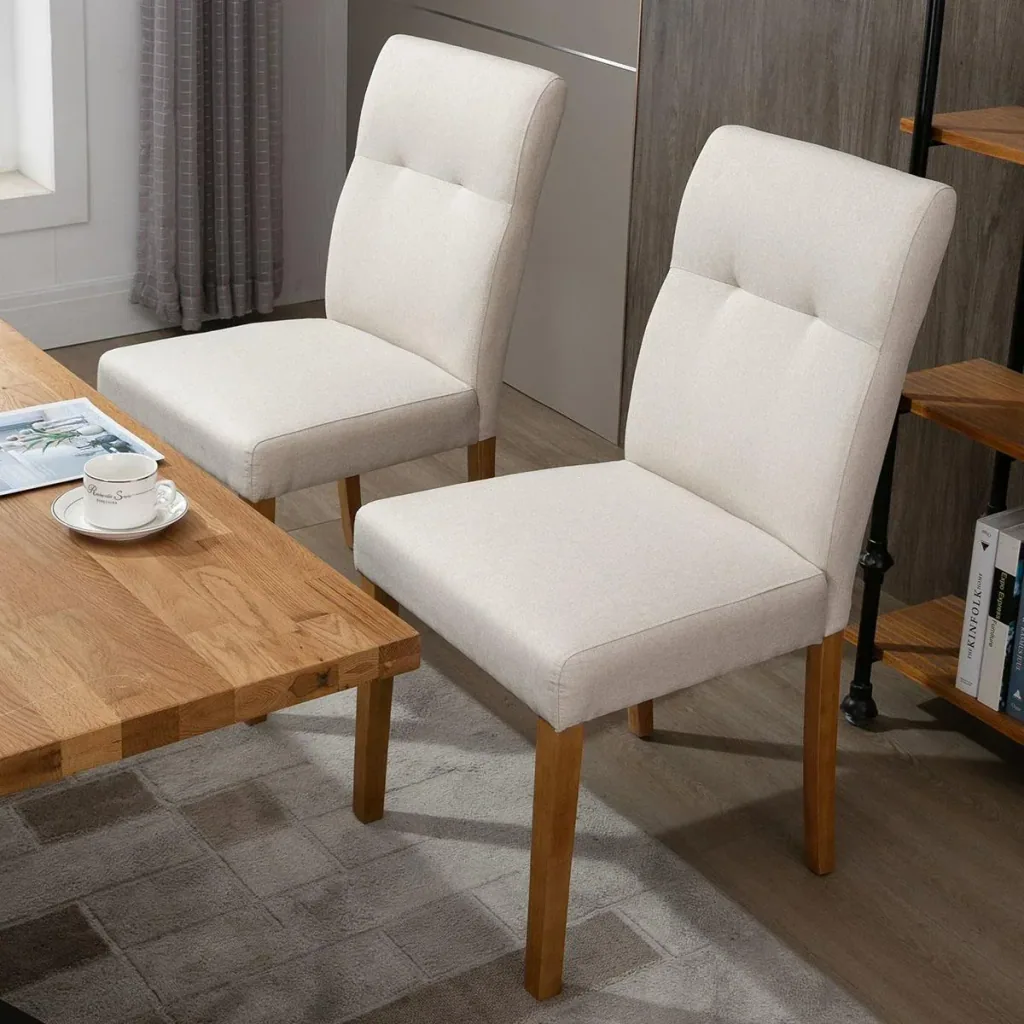 Dining room chairs in a set of 2 green