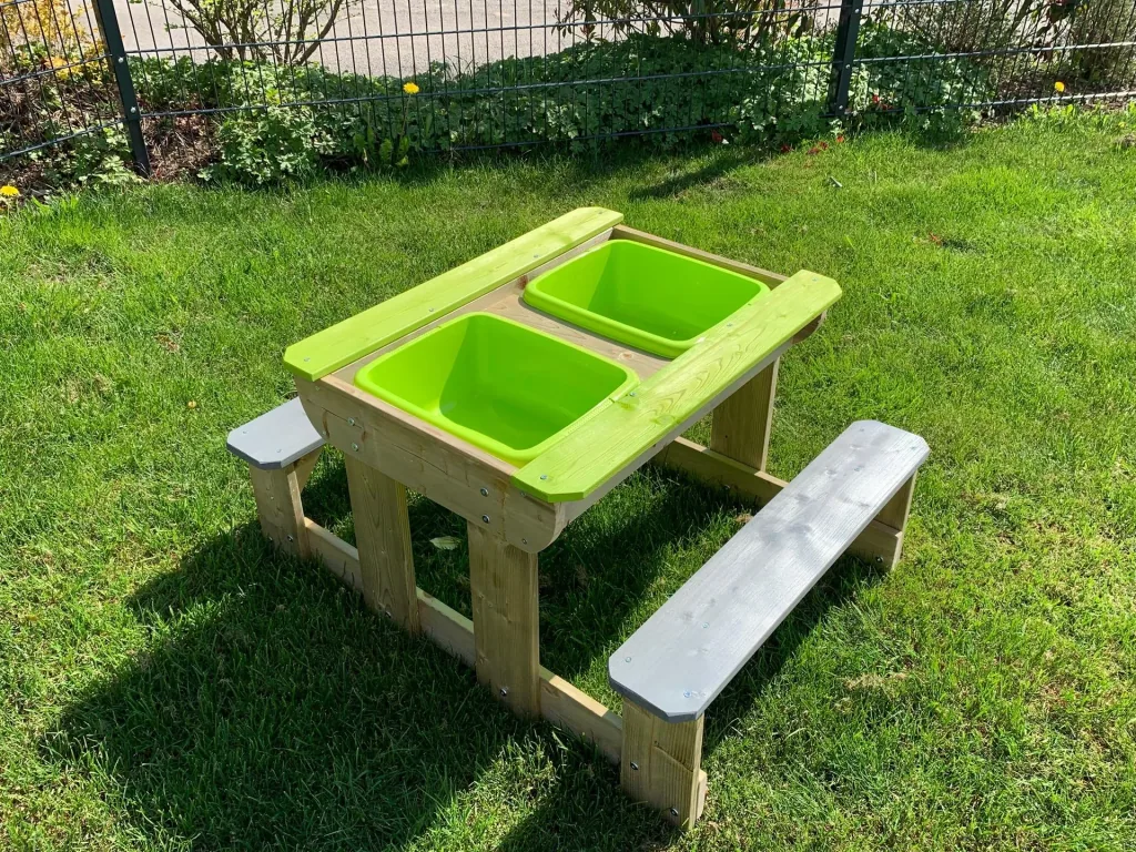 Wendi Toys Speeltafel & Moddertafel Ezel 100×79×52,5 cm Natuur – Zand-/waterbakken, deksel als tafel
