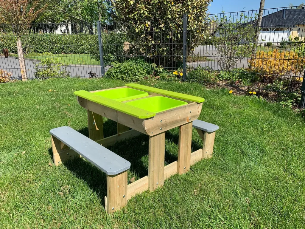 Wendi Toys Speeltafel & Moddertafel Ezel 100×79×52,5 cm Natuur – Zand-/waterbakken, deksel als tafel