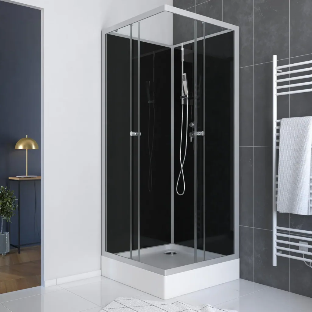 Komplettdusche"Black Reef" 80 x 80 x 195 cm