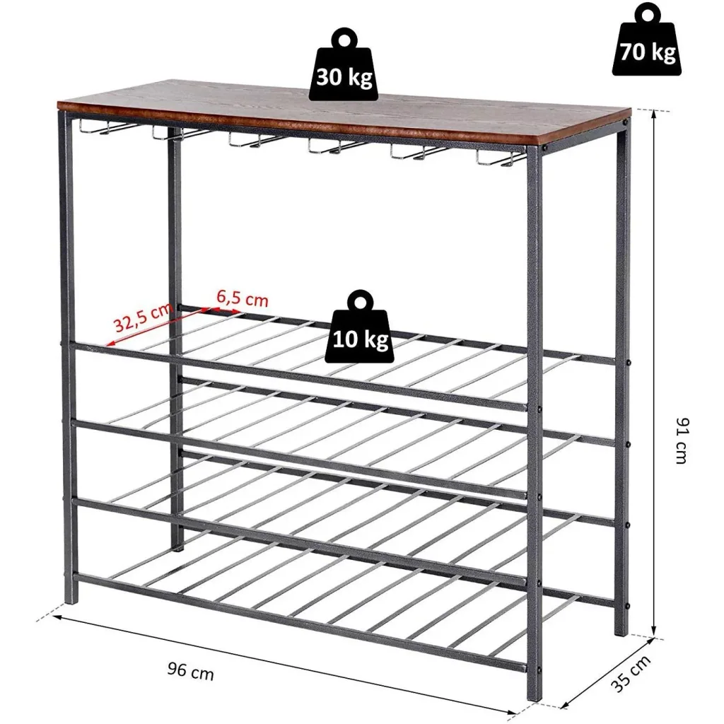 Wine rack for 40 bottles & 24 glasses