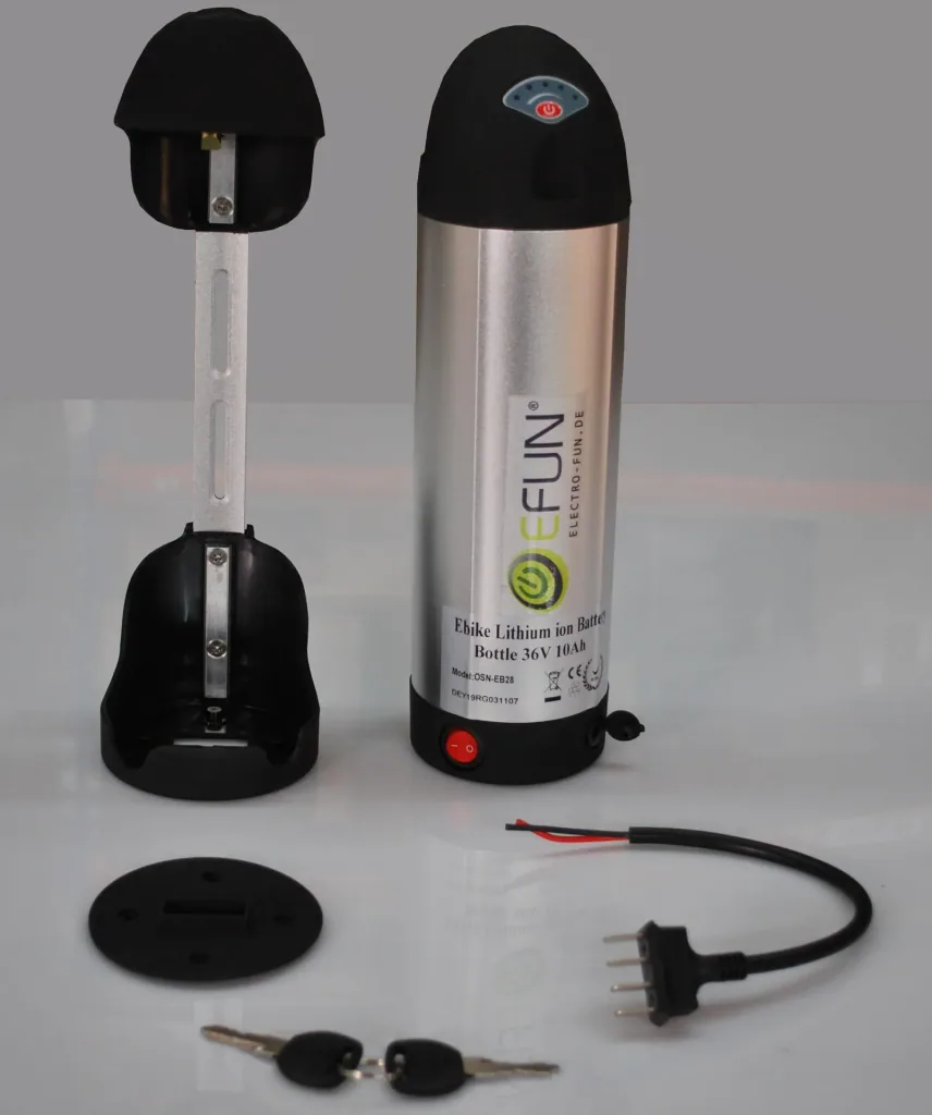 Lithium Ion Battery 36 Volt 10 Ah BOTTLE E-Bike E-FUN