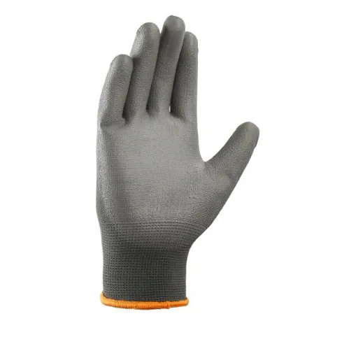 Polyester knitted glove POLYURETHANE COATED, grey