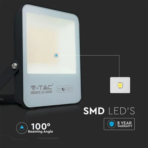 VT-4961 LED floodlight - 50 W - 8000 Lm - 6400 K - black