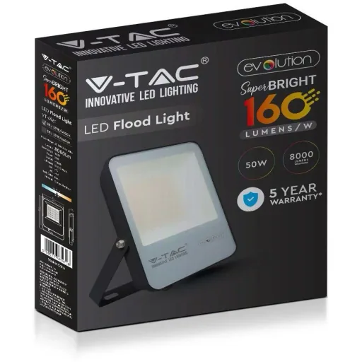 VT-4961 LED floodlight - 50 W - 8000 Lm - 6400 K - black