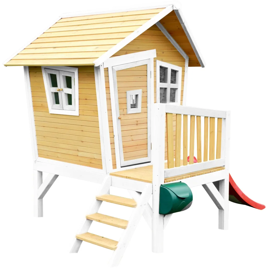 Robin Playhouse Brown/White - Red Slide