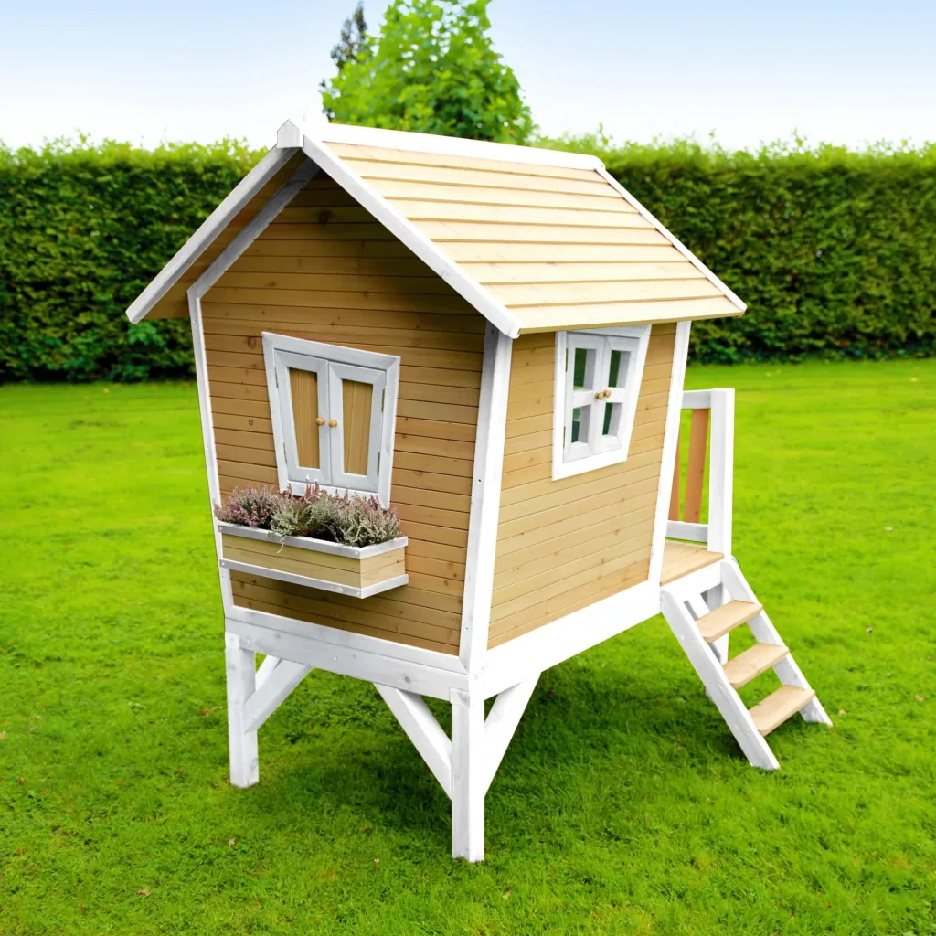 Robin Playhouse Brown/White - Red Slide