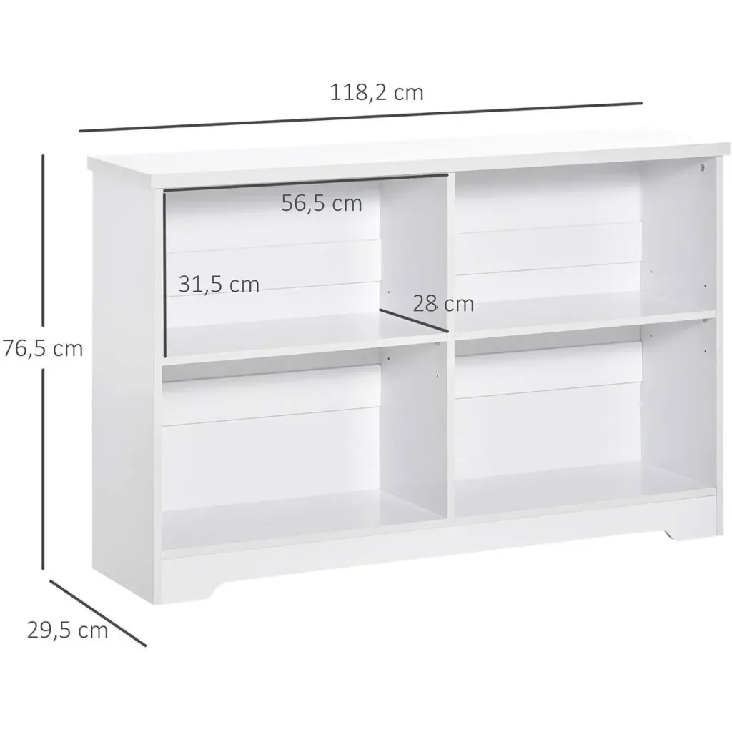 Bookshelf - White - 118 x 29.5 x 76.5 cm