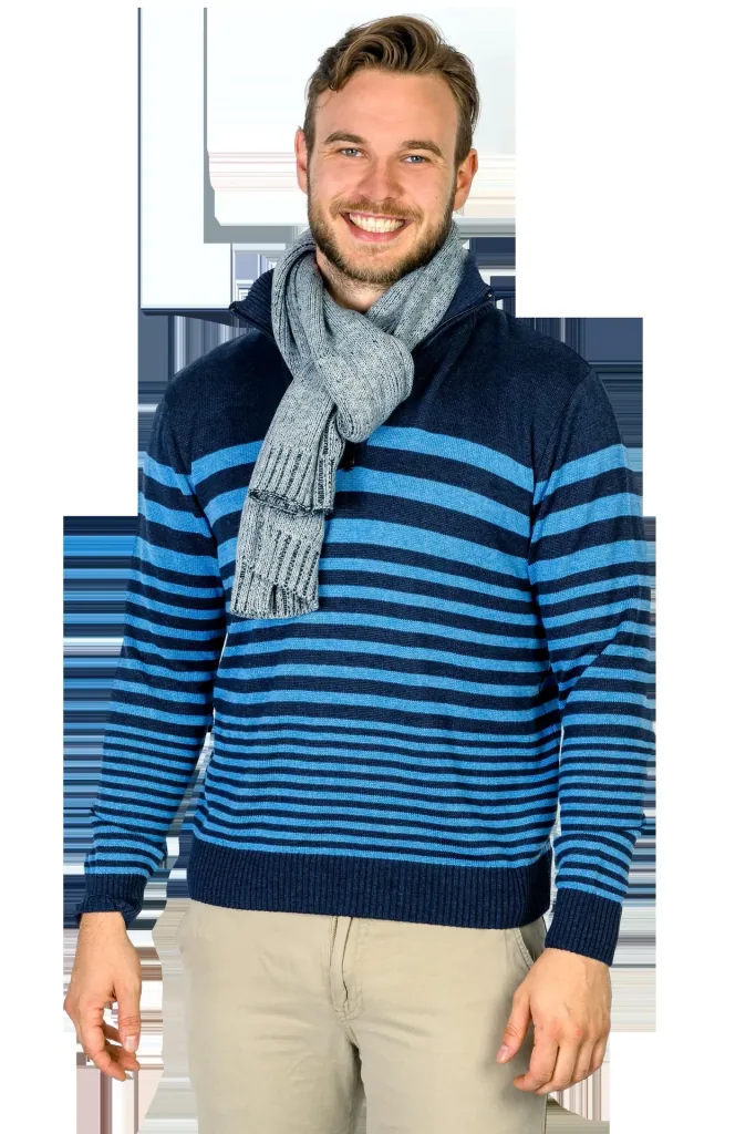 Scarf with ribbed structure, 30cmx200cm, color grey/black, one size