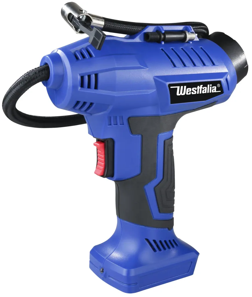 Snoerloze luchtpomp 18 volt, met accu 4A en oplader