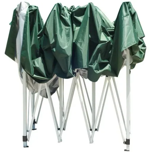 Folding gazebo with mesh side panels 3 x 4.5m with carrying bag green
