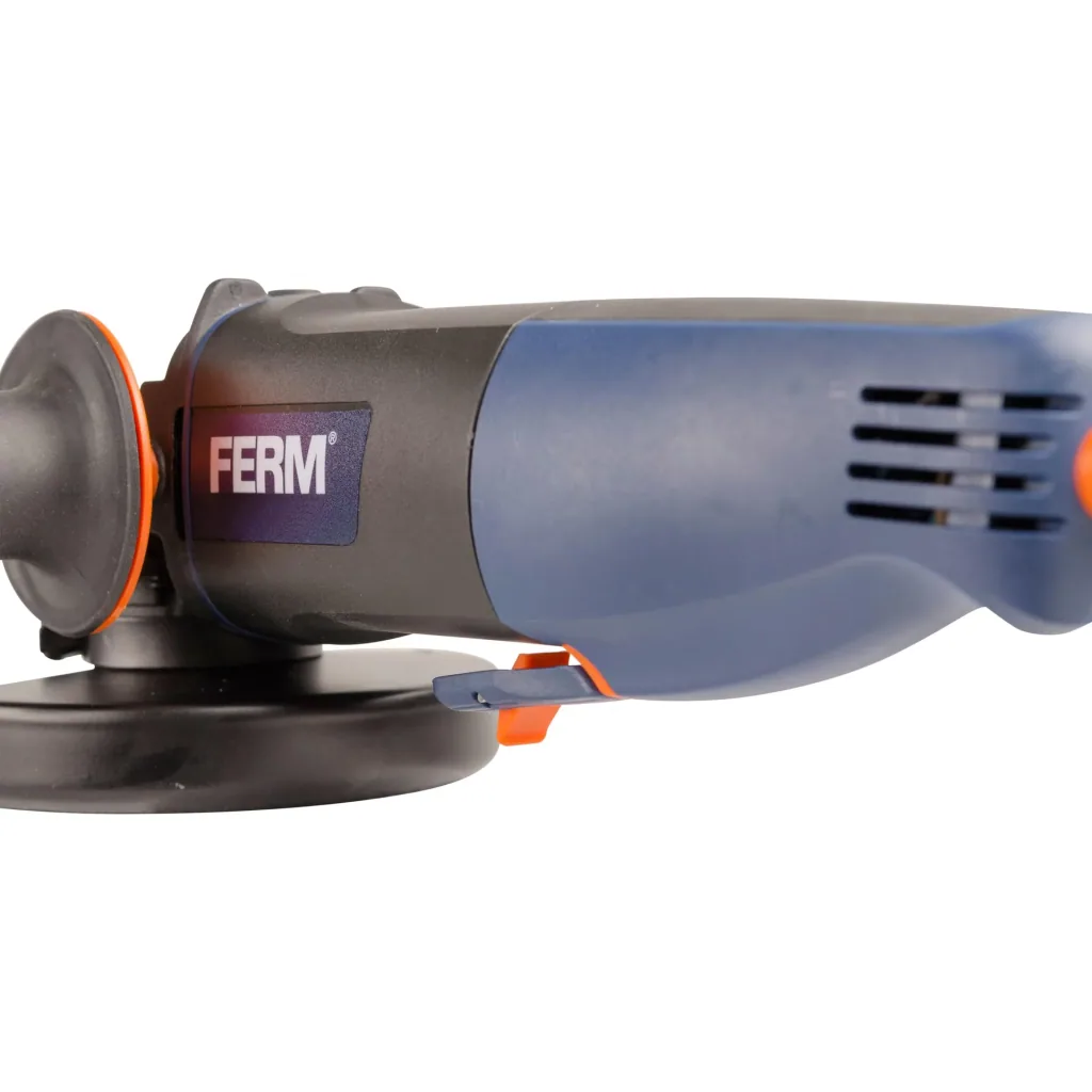 AGM1060S Angle Grinder 750W - 115mm - Paddle Switch - Spindle Lock - Soft Grip and Side Handle - Incl. Accessories