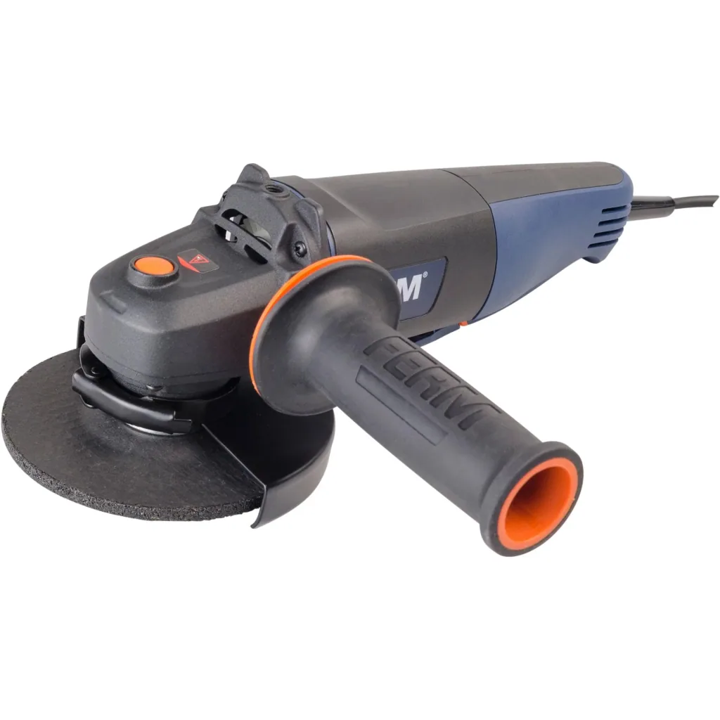 AGM1060S Angle Grinder 750W - 115mm - Paddle Switch - Spindle Lock - Soft Grip and Side Handle - Incl. Accessories