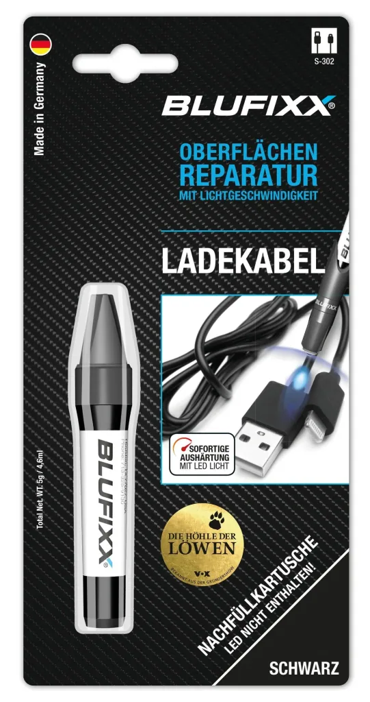 Replacement cartridge 5 g for repair pen CI cable, black