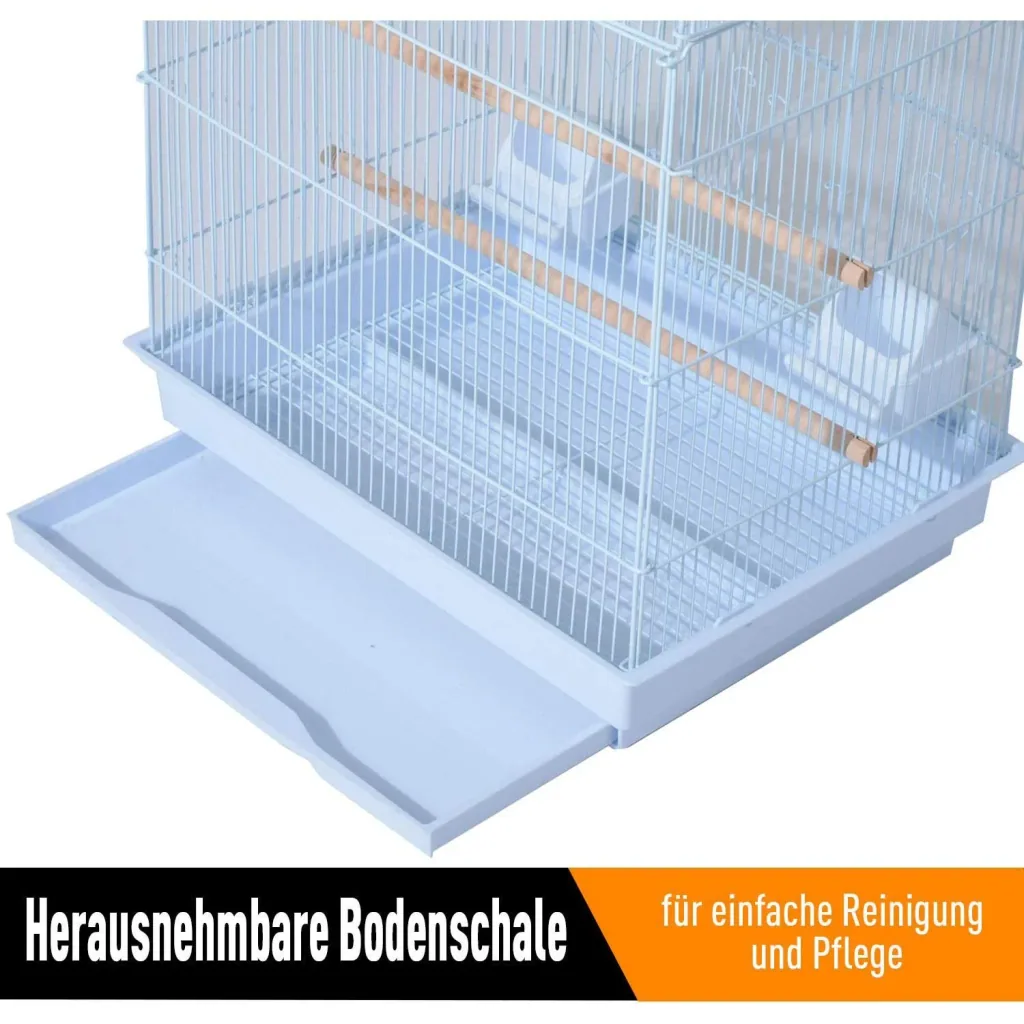 Birdhouse bird cage bird aviary for parrot budgie bird builder with rolling stand white 47.5 x 37 x 153 cm