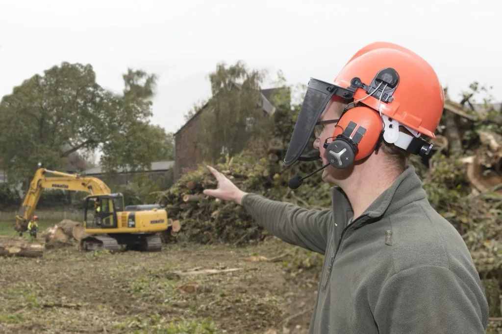Forestry helmet with Bluetooth intercom system set of 3 - Treetalk Trio