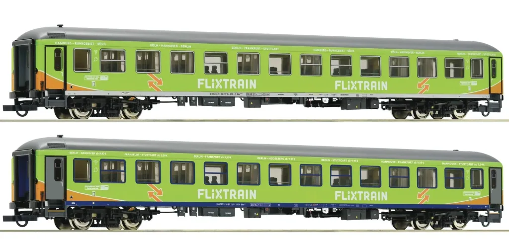 2-piece car set: passenger car, Flixtrain